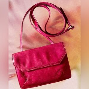 HOBO Polished Leather Mini Bag in Fuchsia NWOT